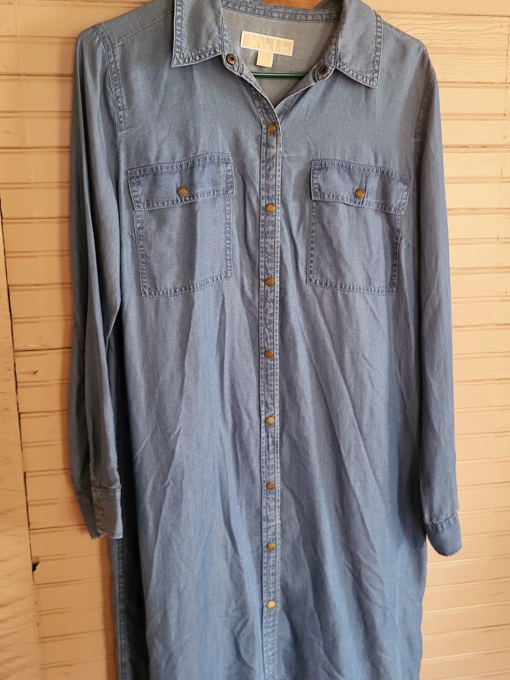 Michael Kors Light Blue Denim Mini Shirt Dress